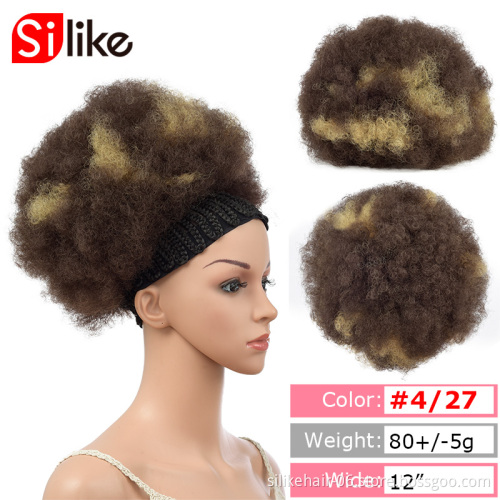 Hot style Synthetic Afro Afro puff Short Ponytail Kinky Curly Buns cheap hair Chignon hairpiece clip in Bun hair for black women